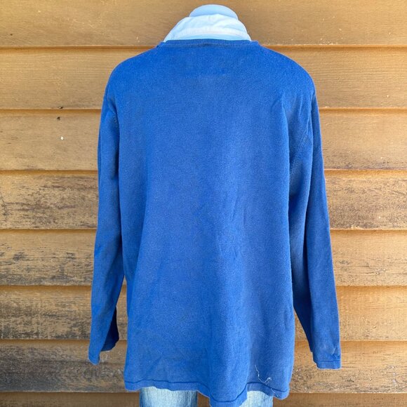 Vintage Victoria Jones BLue Pullover Embroidered Collared Woman's Sweater Size 3 - Picture 4 of 9
